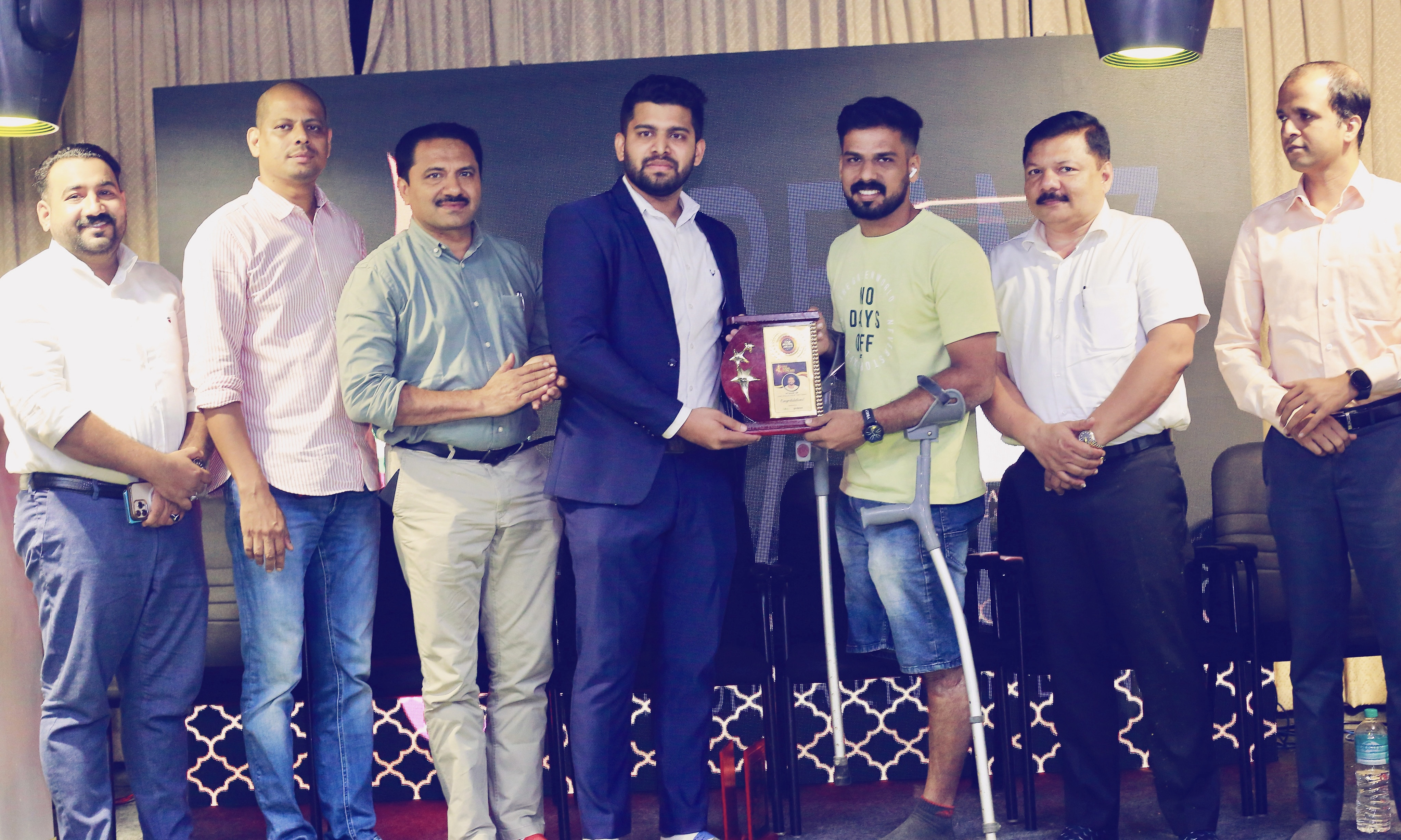 Honoring Resilience: KC Musthafa Presents Award to Inspiring Sports Hero, Mr. Vyshak SR